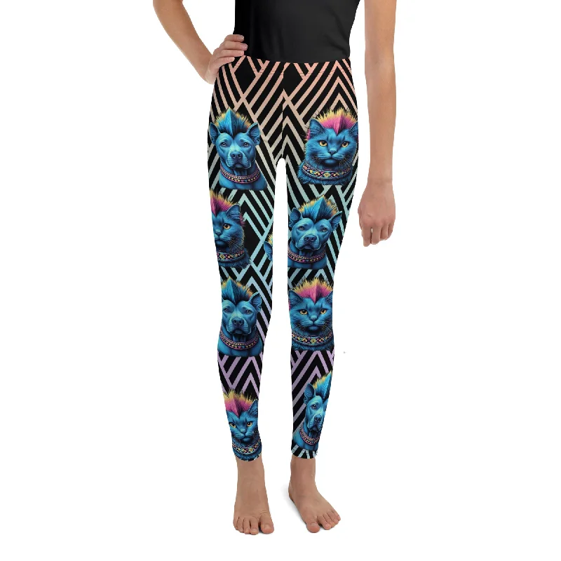 Mohawk Cats & Dogs Youth Leggings Youthful Women's Pop