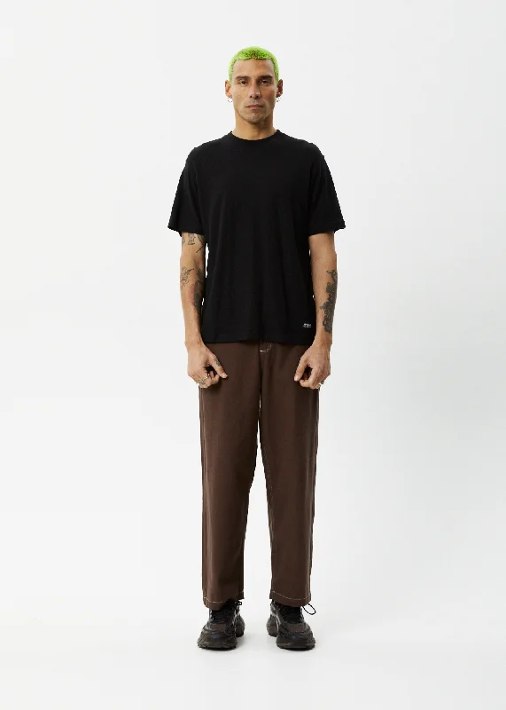AFENDS Mens Pablo - Baggy Pants - Coffee Rugged Women's Outdoor 