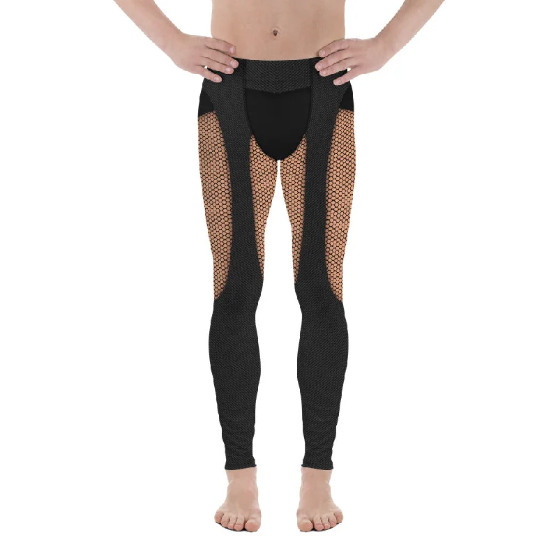 Pin Up Mesh Print Men's Leggings Sophisticated Women's 
