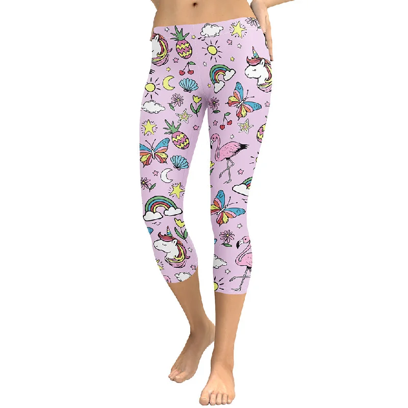 Unicorn Print Capris European