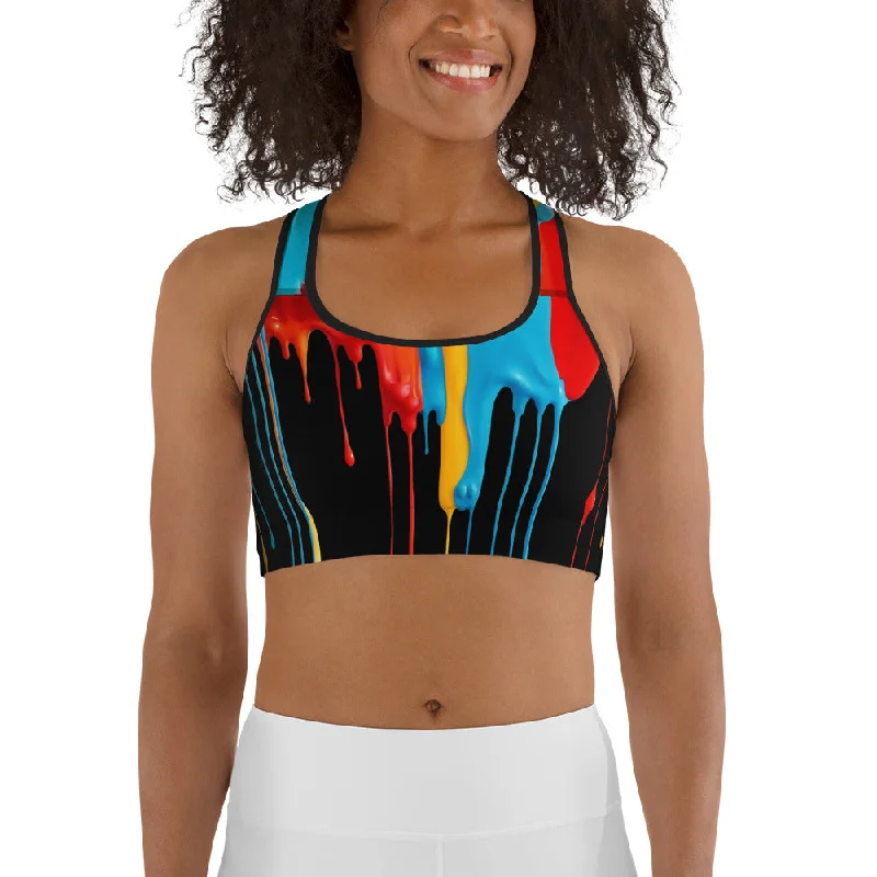 Dripping Color Sports Bra Modern Women's 
