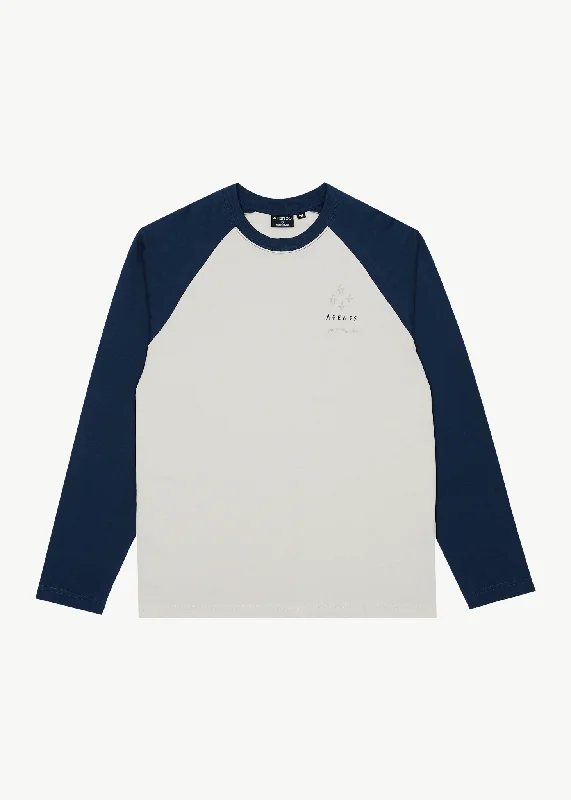 AFENDS Mens Stars - Long Sleeve Raglan Tee - Moonbeam Cozy Women's Winter