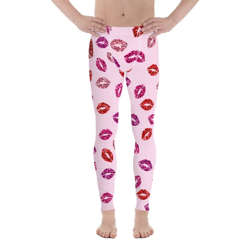 Glitter Print Kisses Men's Leggings Street
