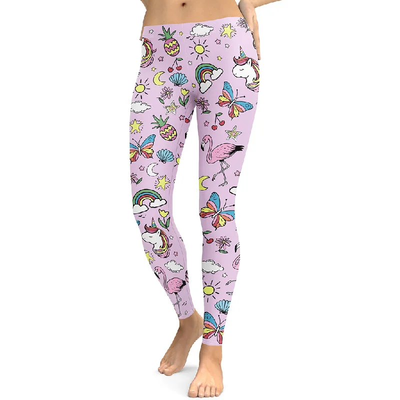 Unicorn Print Leggings Confident Women's Power