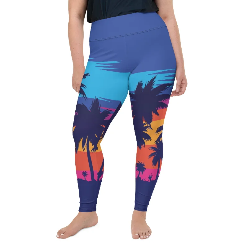 Sunset Plus Size Leggings Dapper Women's Bow - adorned