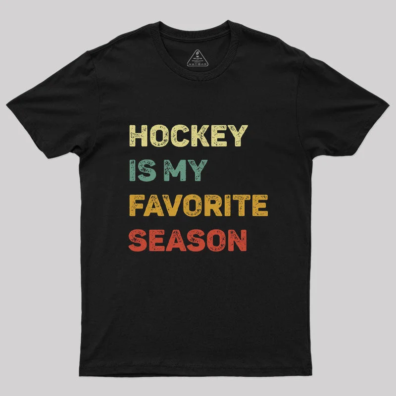 Hockey Is My Favorite Season Retro T-Shirt Practical Women's Quick - dry