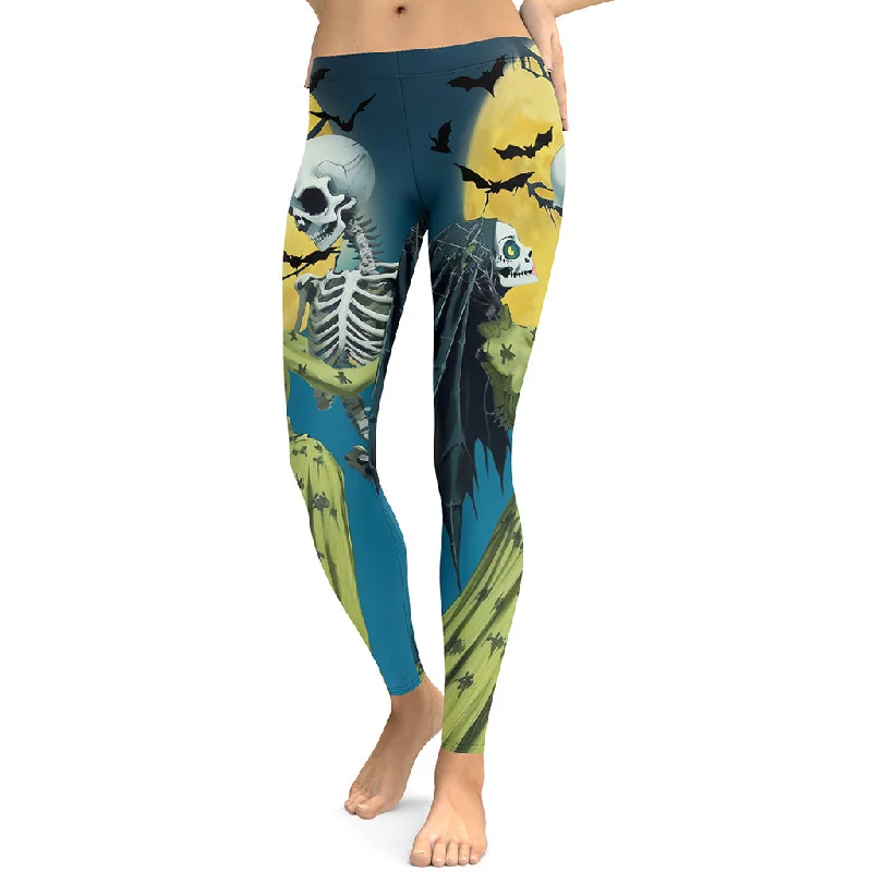 Skeleton and Zombie Leggings Artistic Women's Avant - 