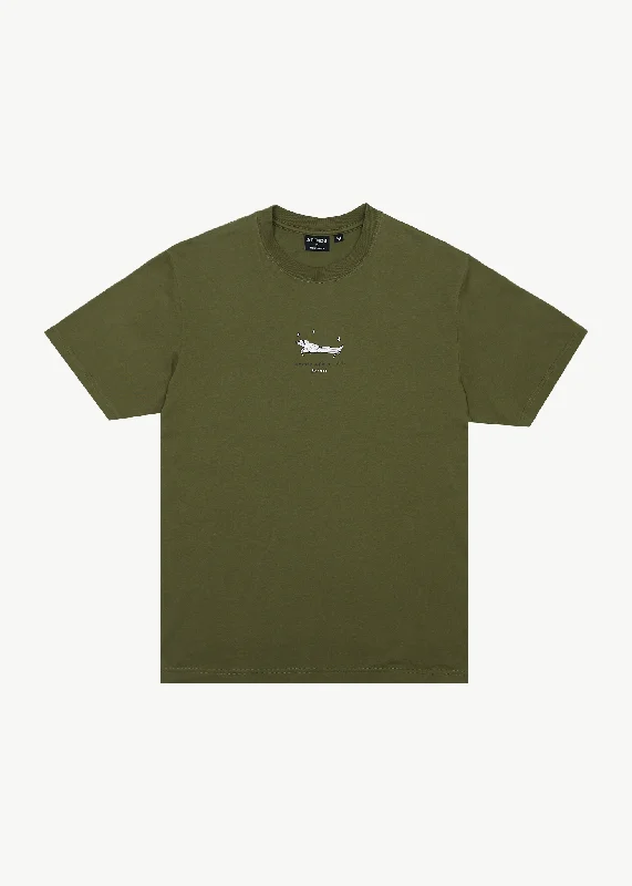 AFENDS Mens Relaxed - Retro Fit Tee - Military Sporty Women's Tennis