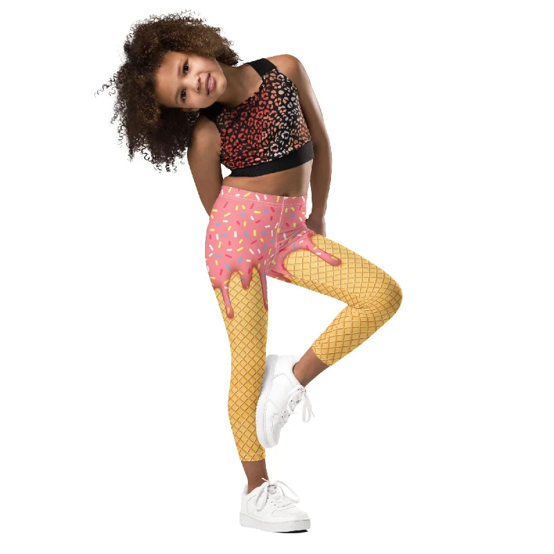 Dripping Ice Cream Kid's Leggings Modern Women's Tech