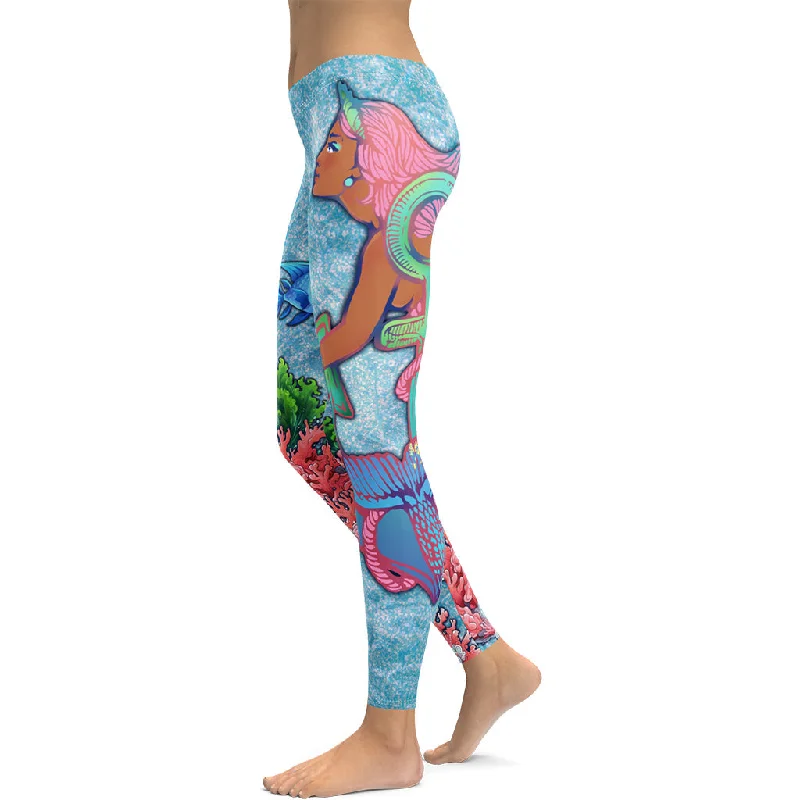 Darker Skin Mermaid Leggings Casual Women's Japanese 