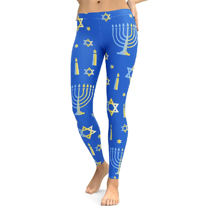 Hanukkah Leggings Refined Women's Classic 