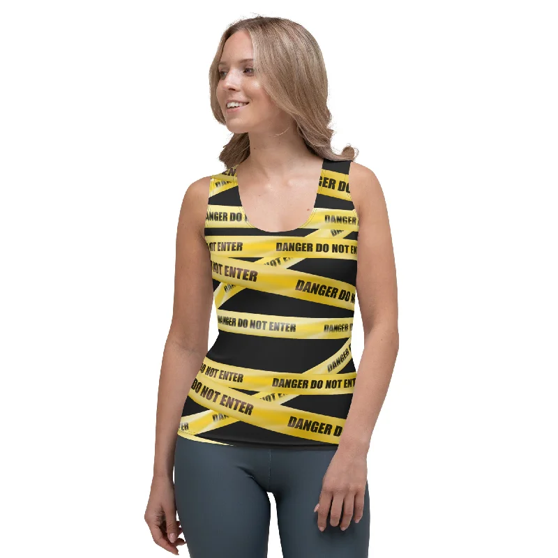Yellow Tape Tank Top Laid - back Women's Vibe
