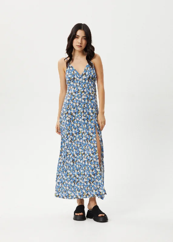 AFENDS Womens Petal - Maxi Dress - Lake Floral Scandinavian