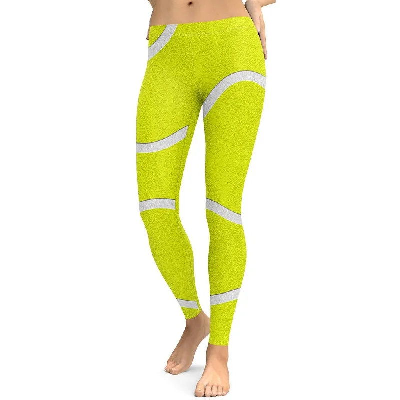 Tennis Ball Leggings Athletic Women's High - 