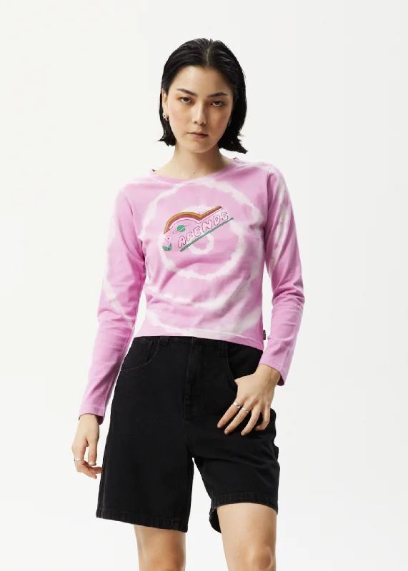 AFENDS Womens Day Dream - Long Sleeve Tie Dye Graphic T-Shirt - Candy Hip Women's Urban