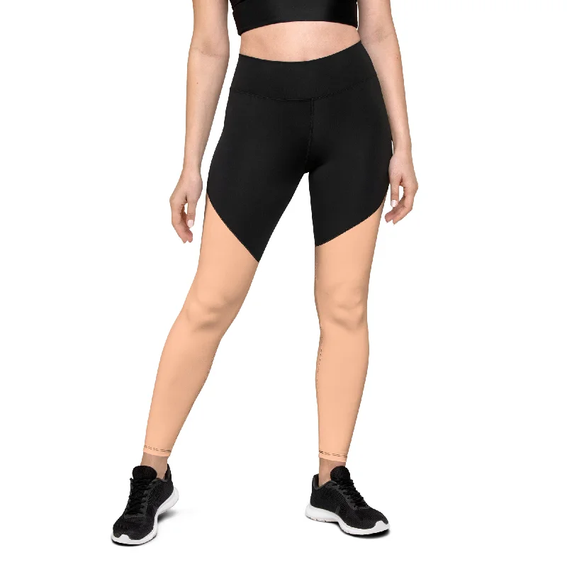 Peach Fuzz Compression Leggings Classic Women's Pin - striped