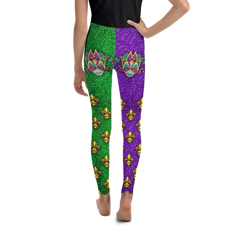 Mardi Gras Mask Youth Leggings Vintage Women's 1970S 