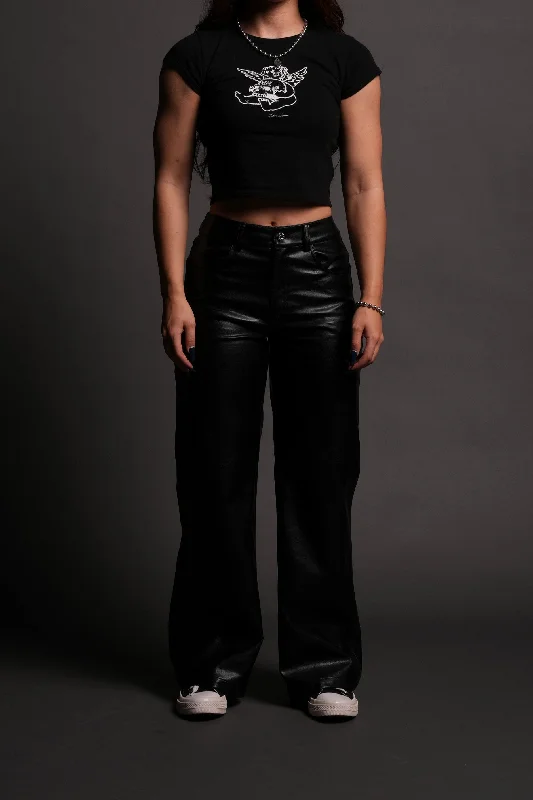 Chopper Wolf Leather Lira She Carpenter Pants in Black Modern Women's 