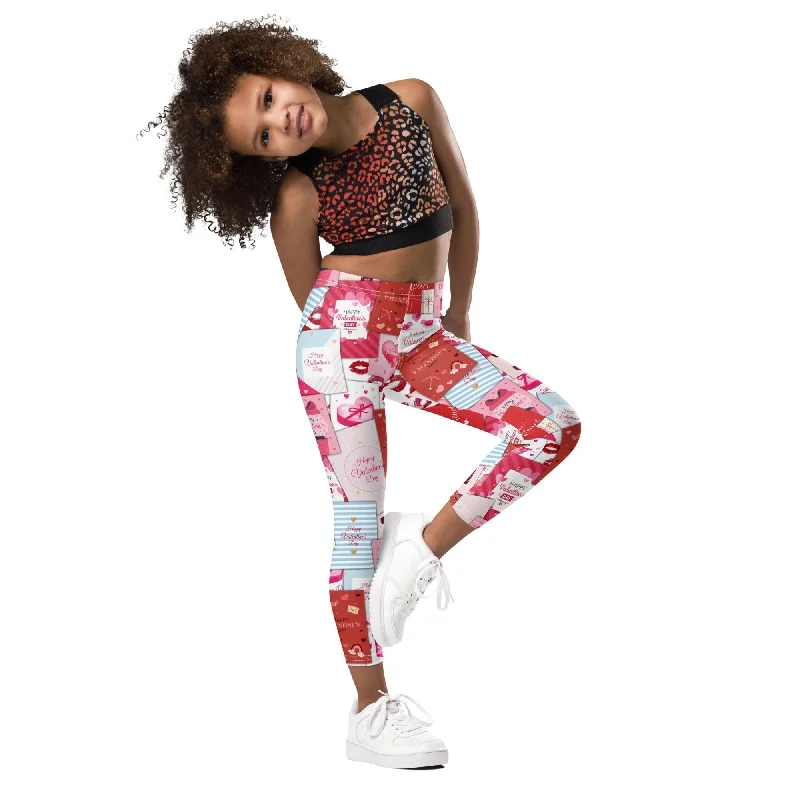 Valentine's Day Cards Kid's Leggings Vacation