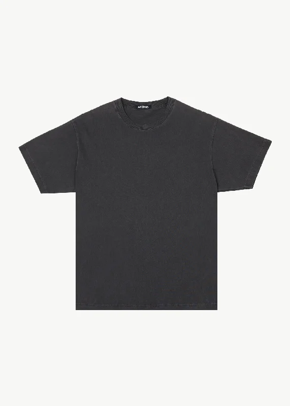 AFENDS Mens Genesis - Heavy Boxy Tee - Stone Black Refined Women's 