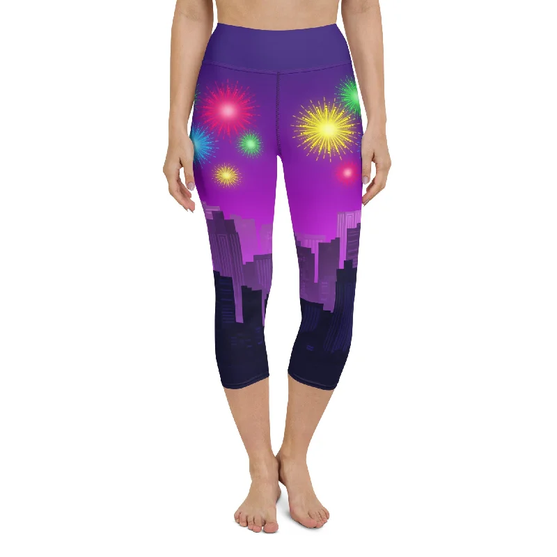 New Year City Yoga Capris Traditional Women's 