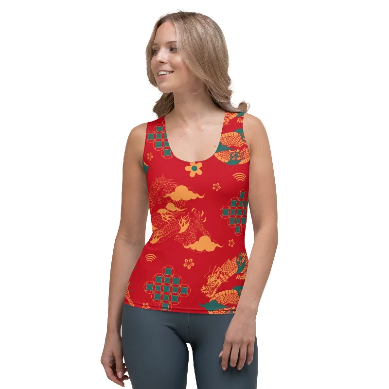 Chinese Dragon Tank Top Casual Women's Loose - fitting