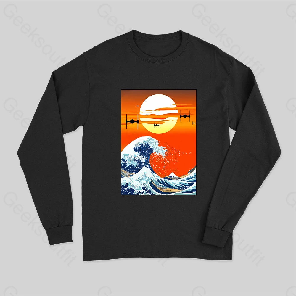 Meets Hokusai Long Sleeve T-Shirt Refined Women's Classic 