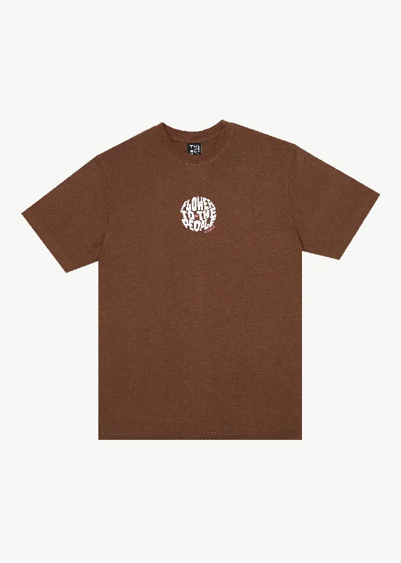 AFENDS Mens Circular - Graphic Retro T-Shirt - Toffee Stylish Women's Neon