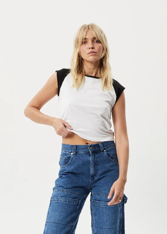 AFENDS Womens Ryan - Raglan Tank - Black Refined Women's Classic 