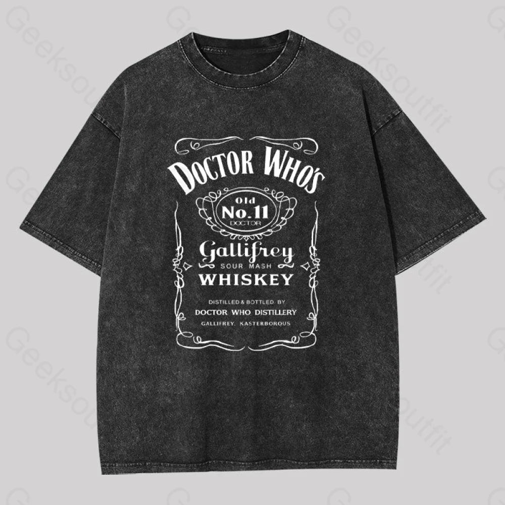 Doctor Who Whiskey Geek Washed T-shirt Disco