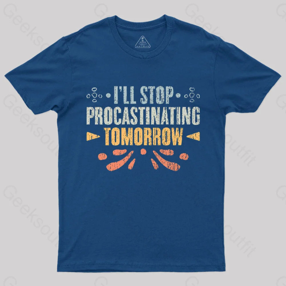 I'll Stop Procrastinating Tomorrow T-Shirt Classic Women's Pin - striped