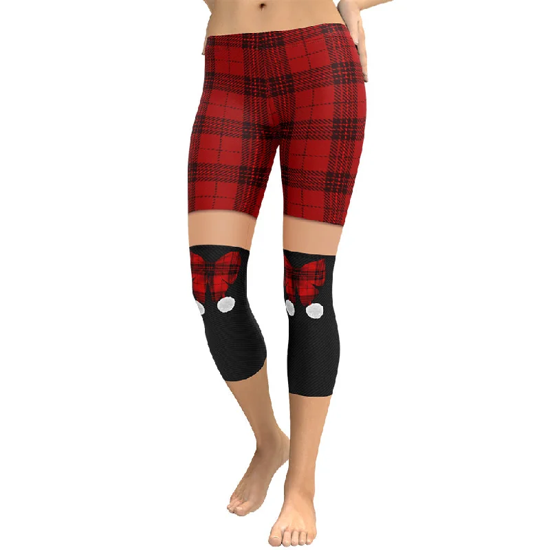 Tartan Shorts Capris Casual Women's Loose - fitting