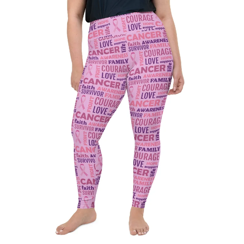 Breast Cancer Awareness Plus Size Leggings Dynamic Women's High - energy
