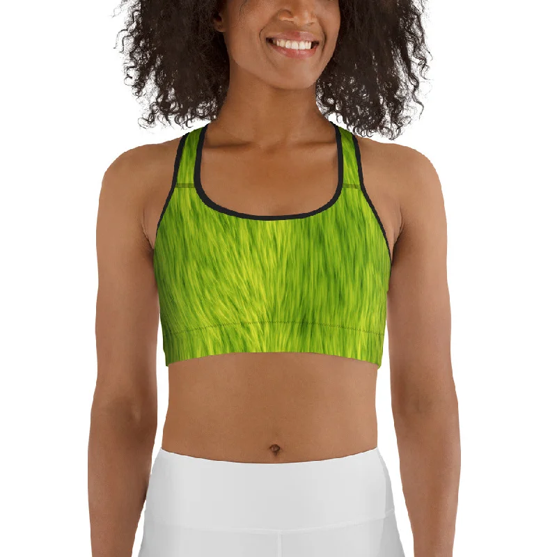 Grumpy Christmas Sports Bra Cashmere
