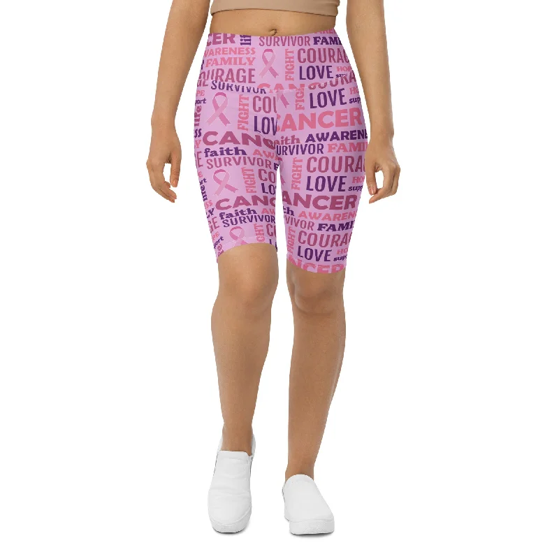 Breast Cancer Awareness Biker Shorts Polished Women's Silk