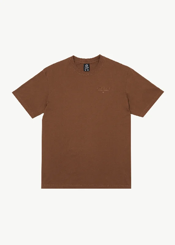AFENDS Mens Outside - Graphic Retro T-Shirt - Toffee Dynamic Women's Moto
