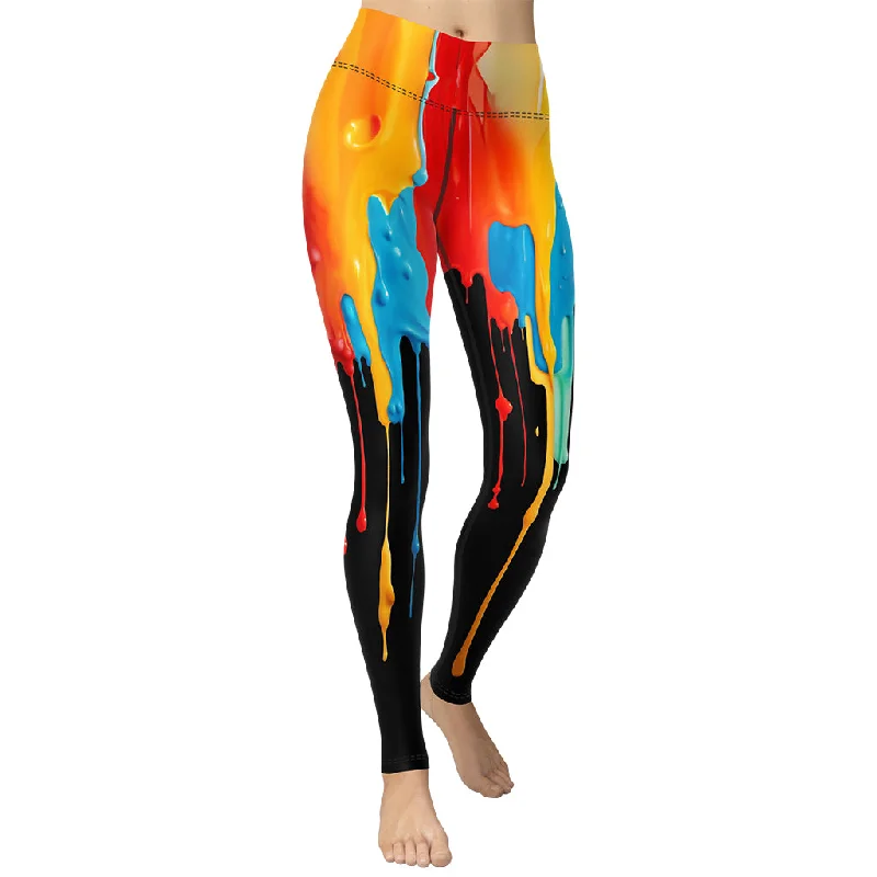 Dripping Color Yoga Leggings Sustainable Organic