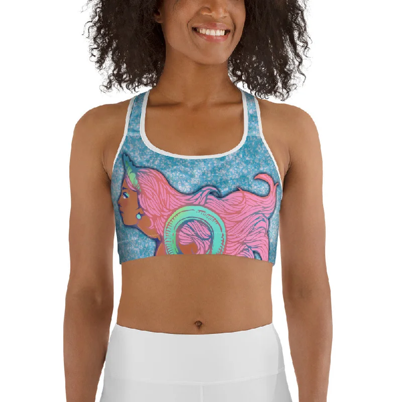 Darker Skin Mermaid Sports Bra Sporty Women's Athleisure 