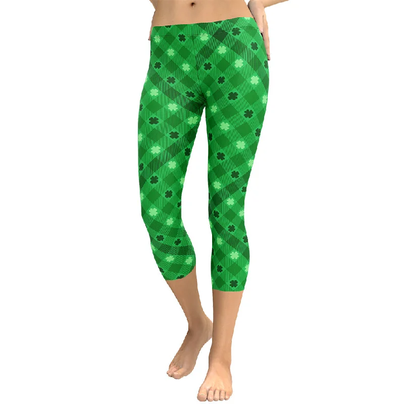 St. Patrick's Day Plaid Capris Rugged Women's Outdoor 