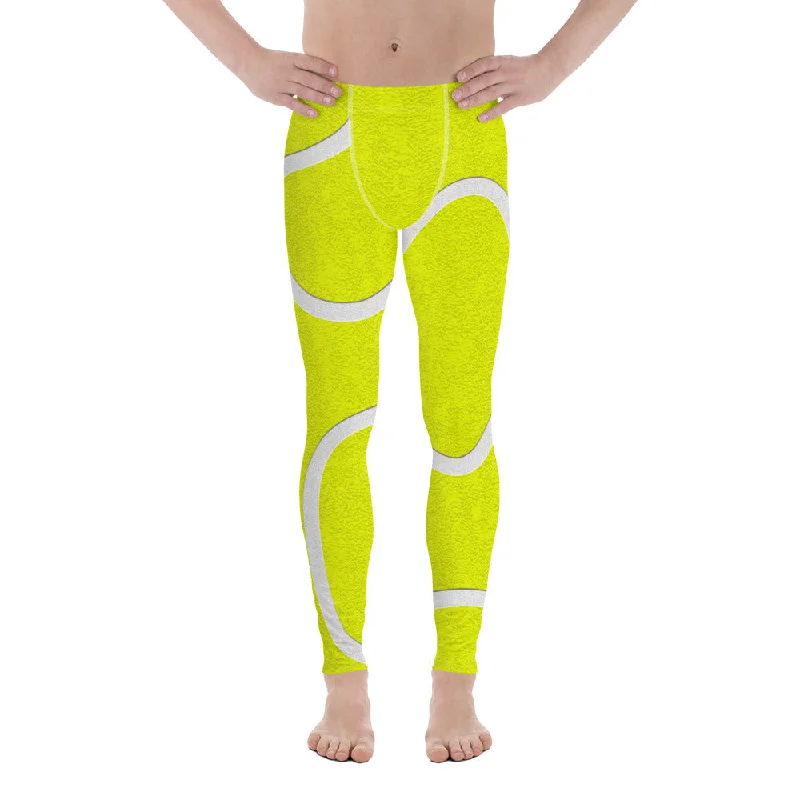 Tennis Ball Men's Leggings Monochromatic All - in - one