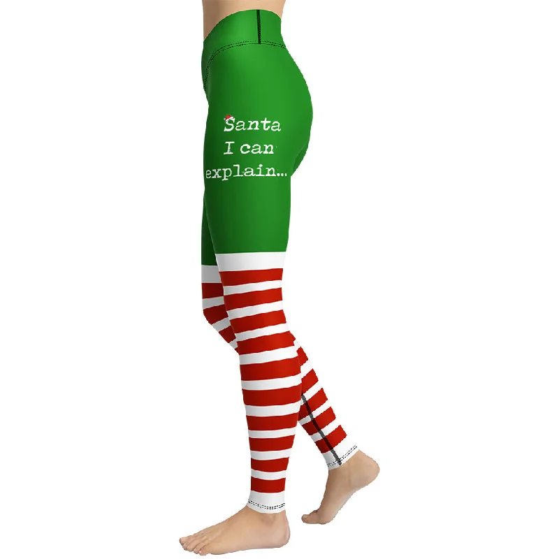Santa I Can Explain Yoga Leggings Australian Beach