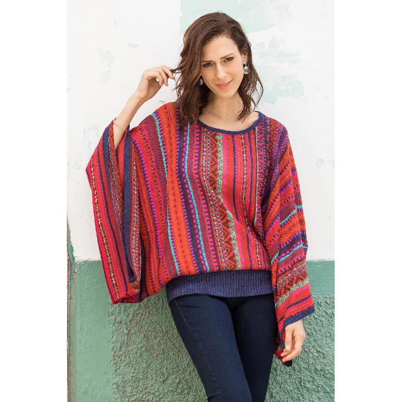 Cuzco Dance Multicolor Kimono Sleeve Sweater Dapper Women's 1920S