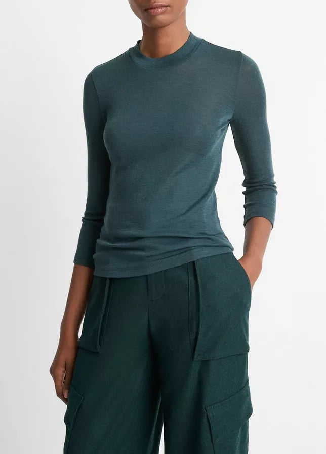 3/4 Sleeve High Crew Relaxed Women's 