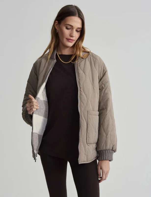 Reno Reversible Quilt Jacket - Fungi Tough Women's Military - inspired