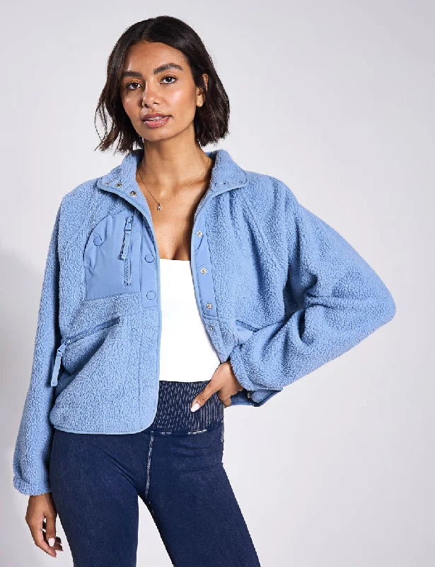 Hit The Slopes Fleece Jacket - Blue Grey Sporty Women's Tennis