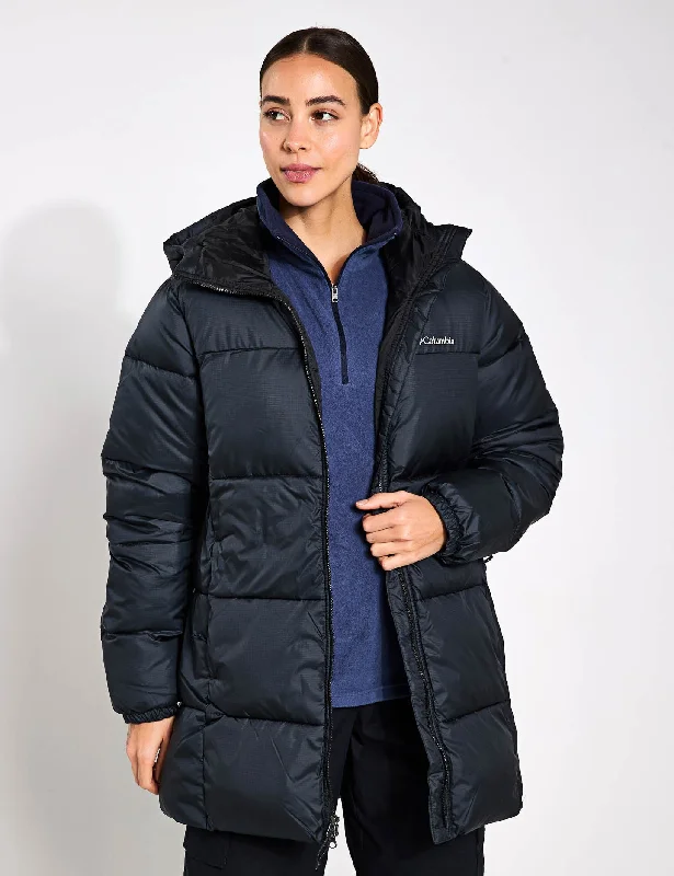 Puffect II Hooded Mid Puffer Jacket - Black Earthy Women's Hemp - based