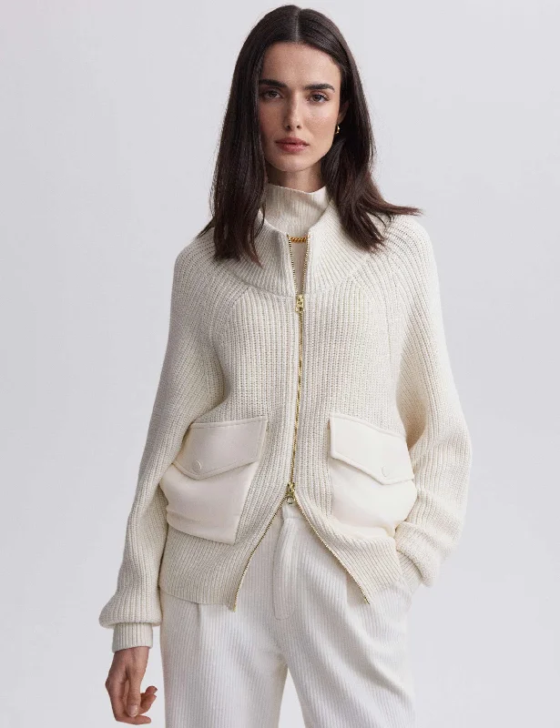 Tessa Knit Jacket - Egret Earthy Women's 