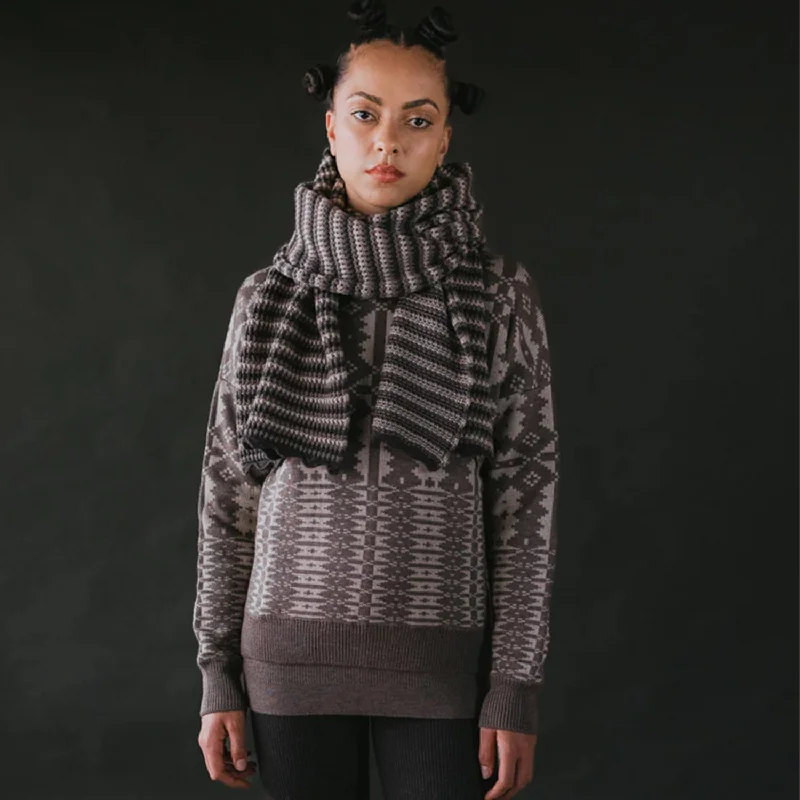 Womens Merino Wool Eryri Pullover - Morel/Wheat Unique Women's Upcycled