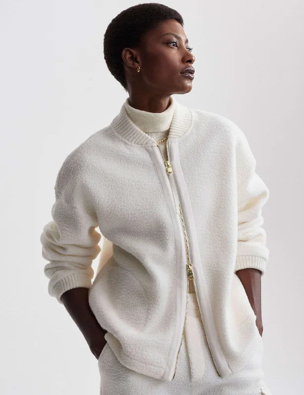 Willmont Patch Pocket Fleece - Egret Cool Women's Distressed