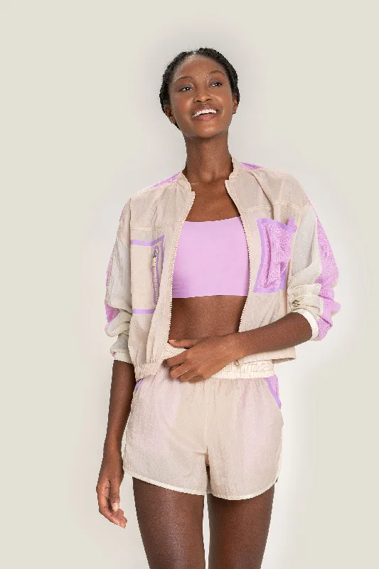 Nylon Racer Jacket Edgy Women's Punk